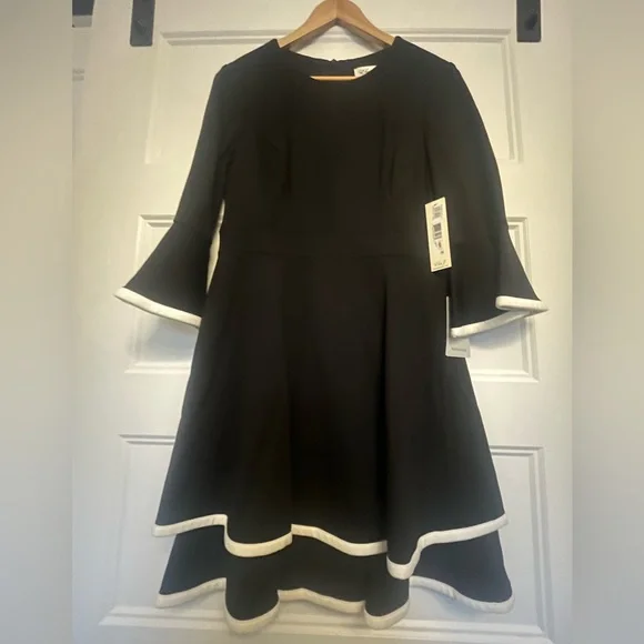 green emerald velvet dress Eliza J Bell Sleeve FIT and Flare Dress with Flounce Hem, WNE, 8 Wine at  Amazon Women's Clothing store